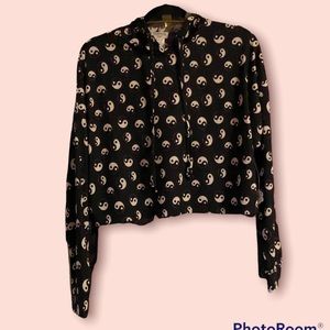 NEW•Yin & Yang juniors plus LS ribbed cropped hoodie sz1X
